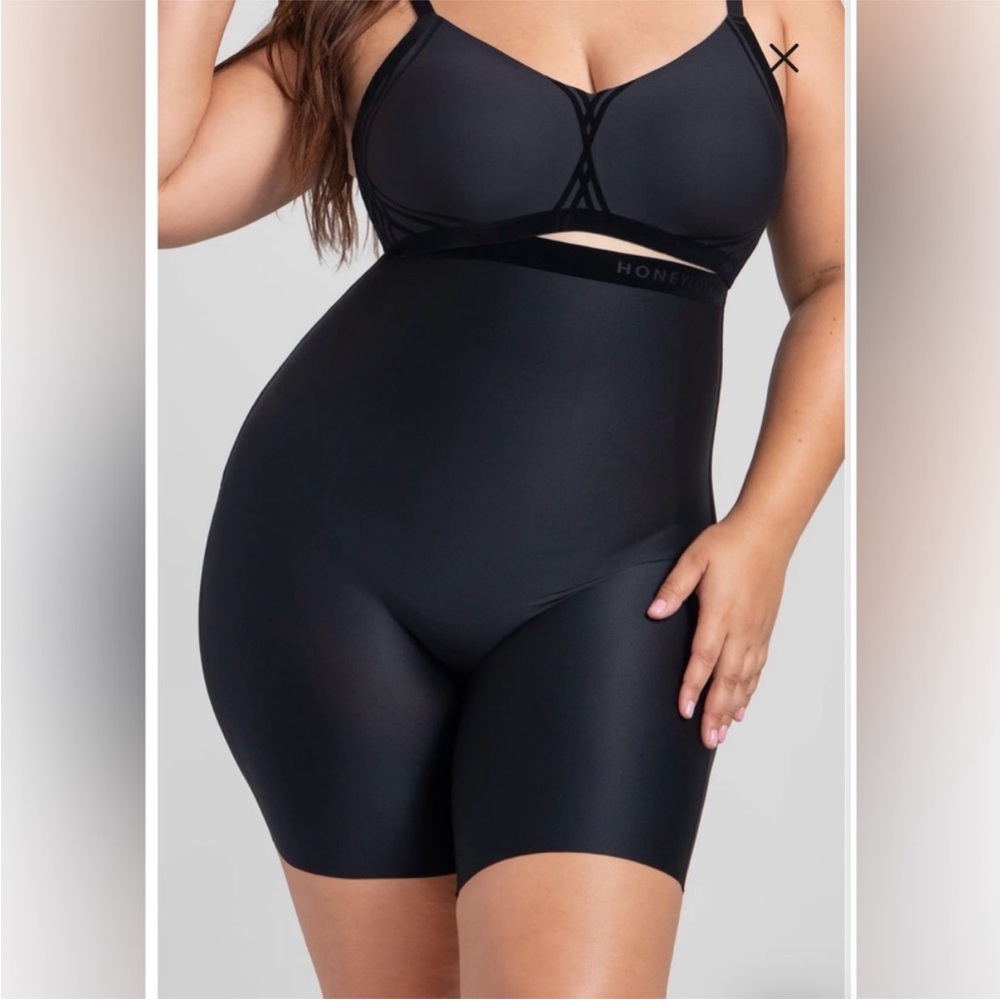 Honeylove No-Show High-Waist Seamless Short Vamp Black Velvet XL